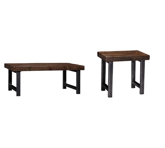 GRIFFIN RECLAIMED WOOD COFFEE TABLE 48" COFFEE & 2 SIDE TABLE SET - Image 0