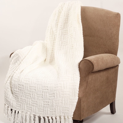 Cable Knitted Polyester Throw Blanket - Image 0