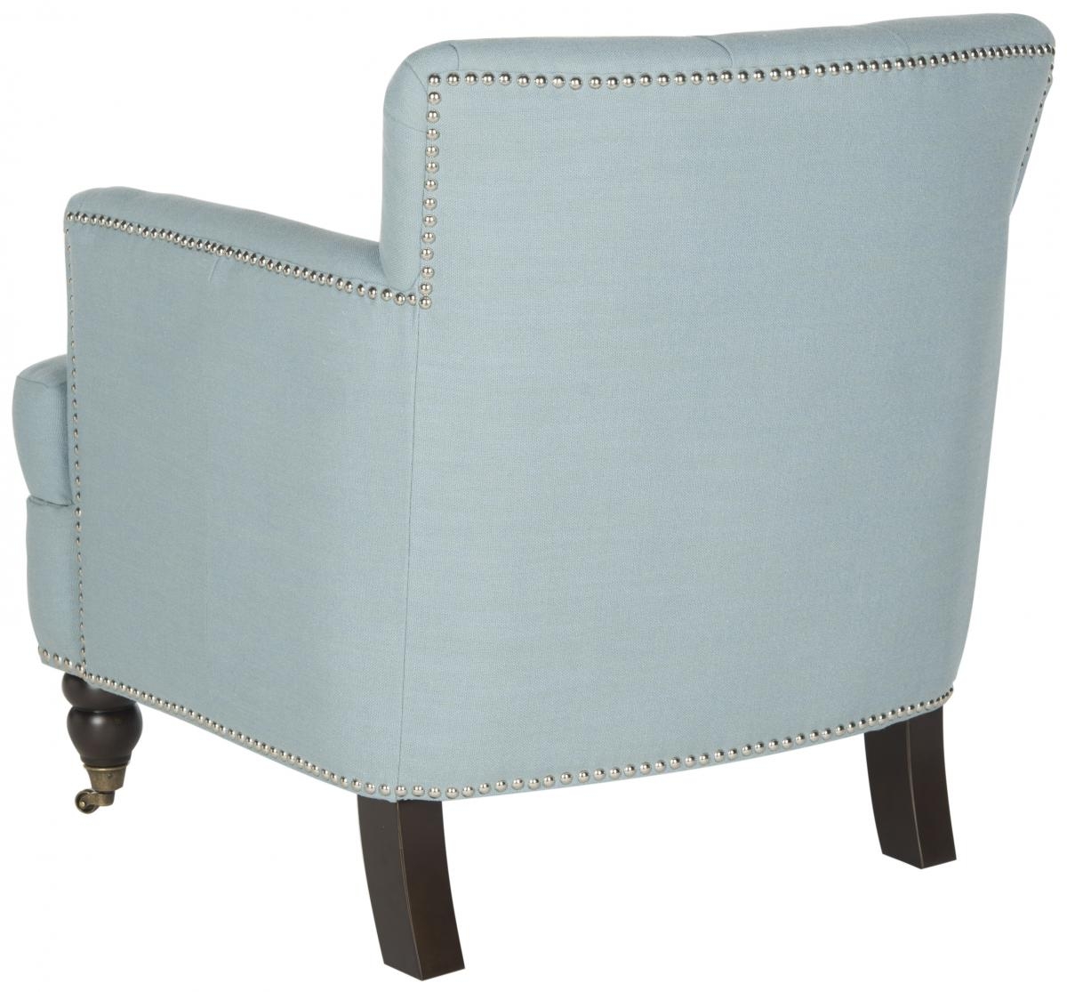 Colin Tufted Club Chair - Sky Blue/Espresso - Arlo Home - Image 2