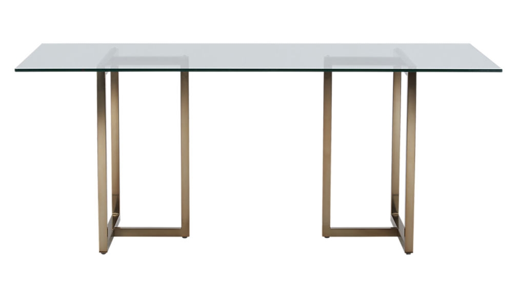 Silverado brass rectangular dining table - Image 0