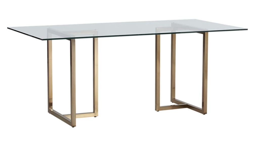 Silverado brass rectangular dining table - Image 2