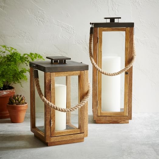Wood + Rope Lantern - Tall - Image 2