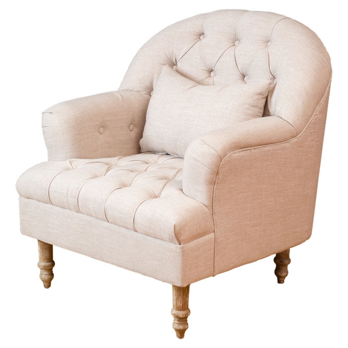 Dolores Tufted Chair - Beige - Image 0