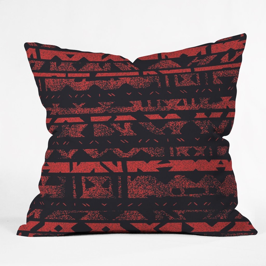 LINDIV1 RED Throw Pillow By Triangle Footprint-16"x16"-with insert - Image 0