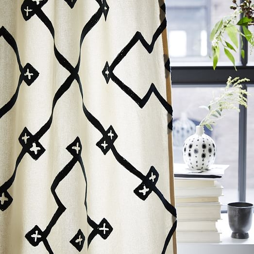 Crewel Lattice Embroidered Curtain - Image 2