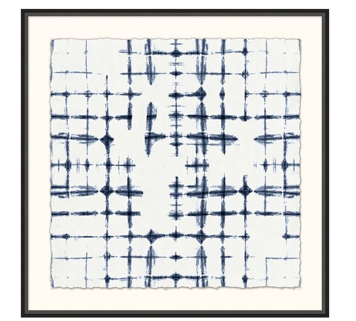 Shibori Cross Hatch Framed Print - 36.25x36.25 - Image 0