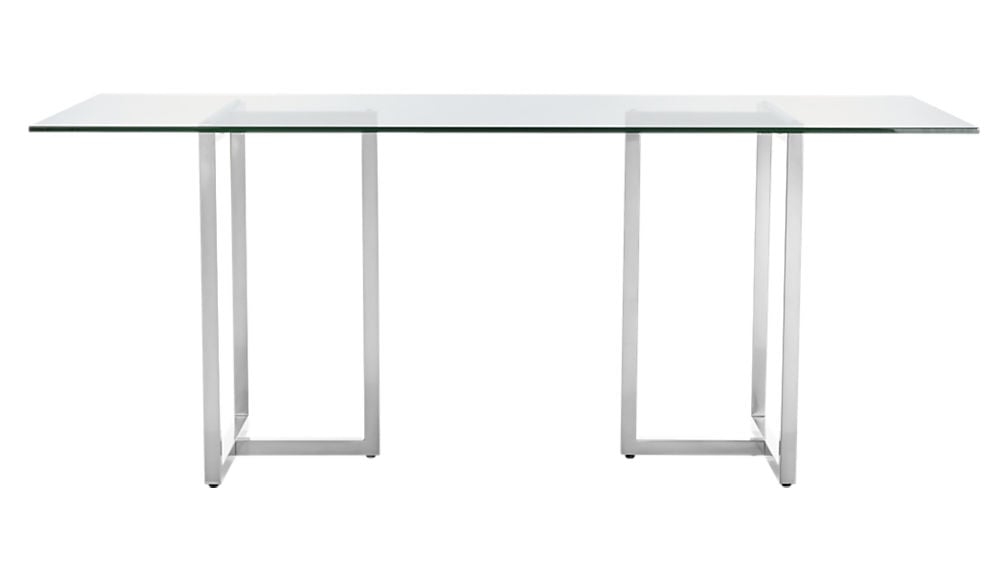 silverado chrome 80" rectangular dining table - Image 1