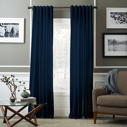 Velvet Pole Pocket Curtain - Regal Blue - Set of 2 - Unlined - 108" - Image 3