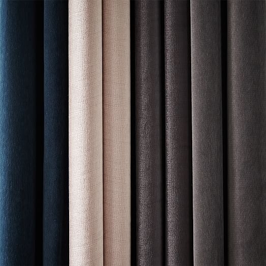 Velvet Pole Pocket Curtain - Regal Blue - Set of 2 - Unlined - 108" - Image 5