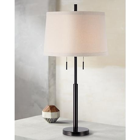 Possini Euro Design Matte Black Stick Table Lamp - Image 1