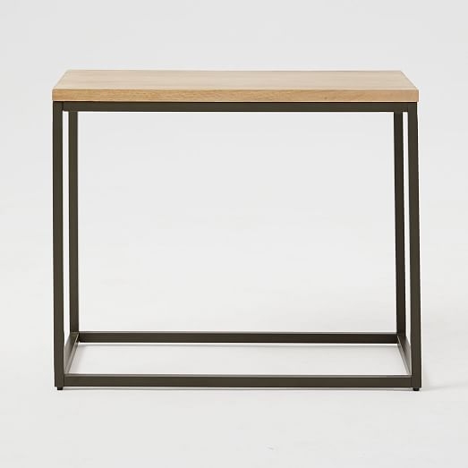 Box Frame Narrow Side Table - Raw Mango/Antique Bronze - Image 2