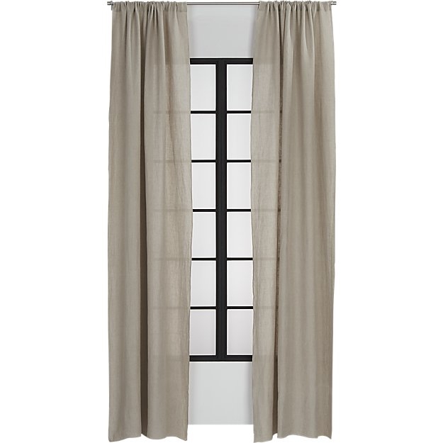 Natural linen curtain panel 48" x 108" - Image 0