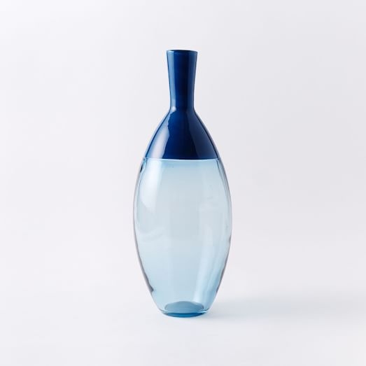 Vitriluxe Glass Vase, Curved, Blue Lagoon - Image 0