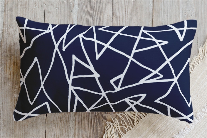 tangle pillow - 21" x 12", Linen Cotton Blend - Navy - Image 0