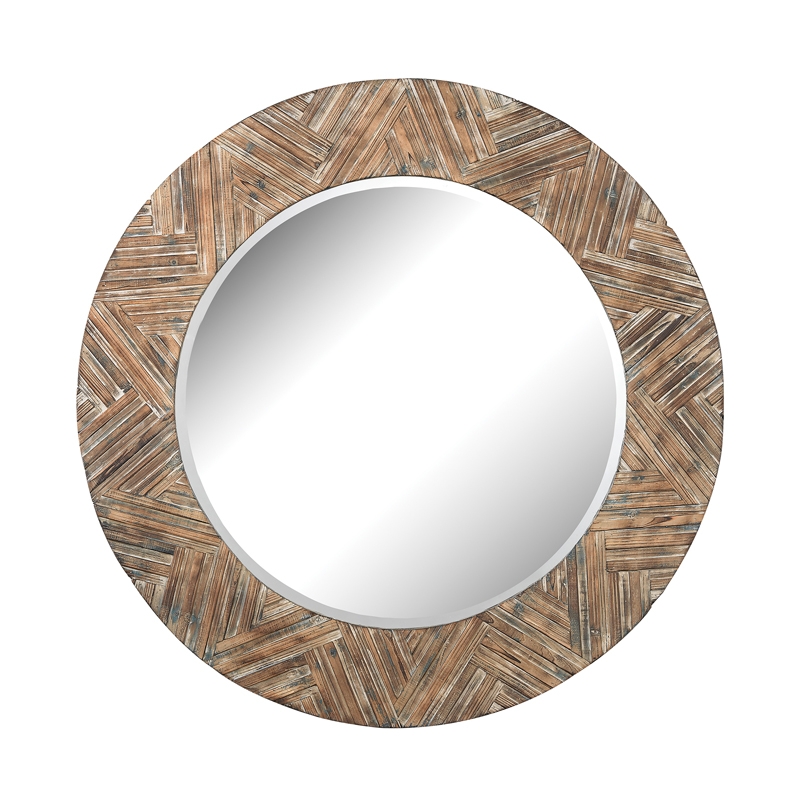 Large Round Wood Mirror - Image 0