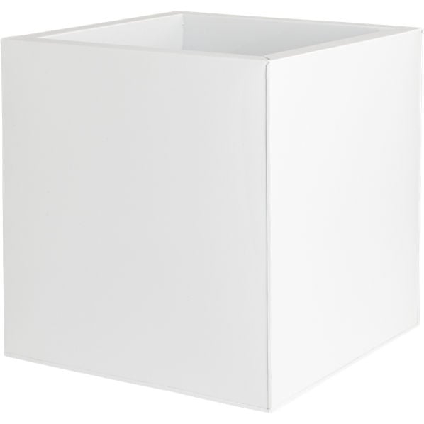 Blox medium square galvanized high-gloss white planter - Image 0