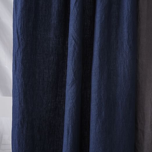 Belgian Linen Curtain, Midnight, 48"x96" - Unlined - Image 4