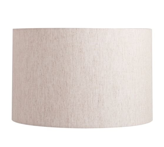 Burlap Straight-Sided Drum Lamp Shade - Large, Bleached - Image 0