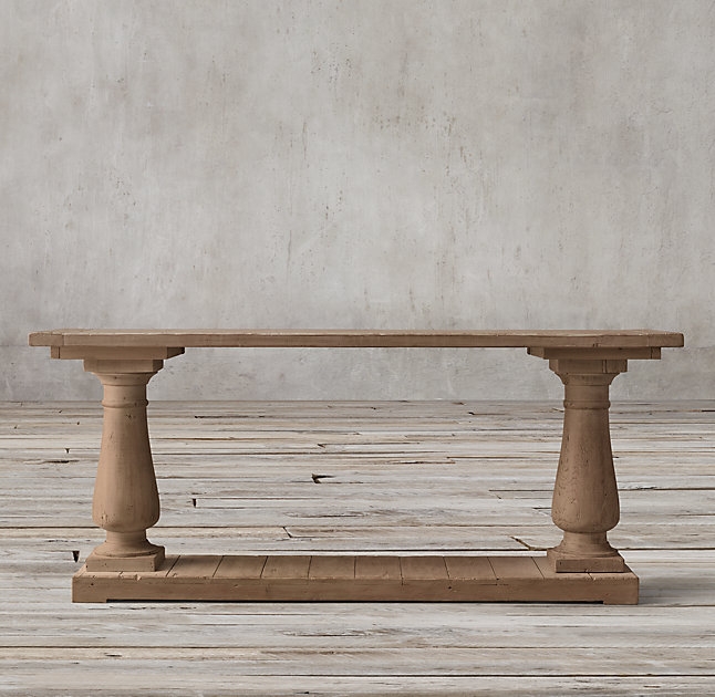 BALUSTRADE SALVAGED WOOD CONSOLE TABLE-Salvaged Natural - Image 0