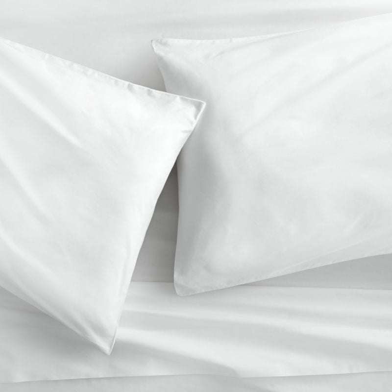 organic white percale standard pillowcases set of 2 - Image 0