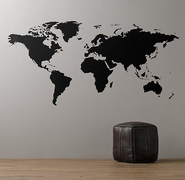 World Map Chalkboard Decal - 8' - Image 0