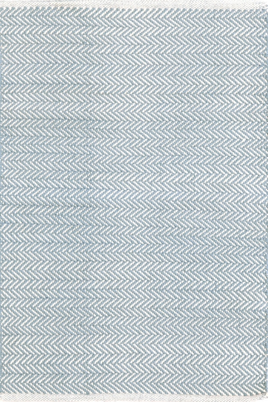 Herringbone Swedish Woven Cotton Rug - 6' x 9' - Image 0