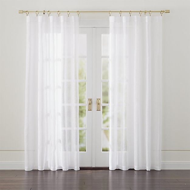 Linen Sheer 52"x63" White Curtain Panel - Image 1