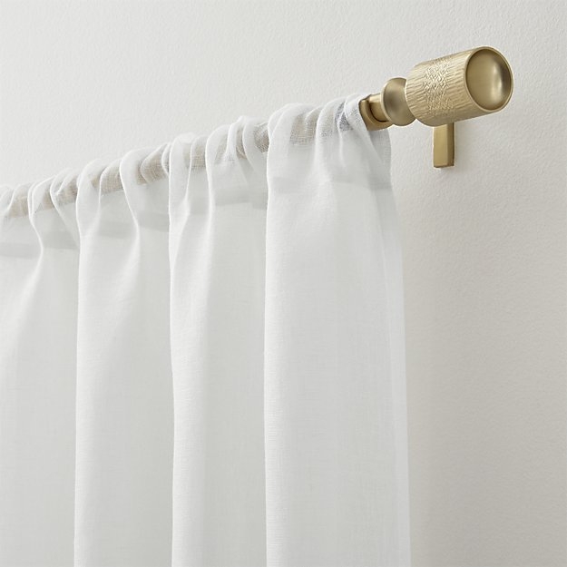 Linen Sheer 52"x63" White Curtain Panel - Image 3