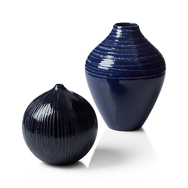 Jelena Indigo Blue Ceramic Vase - Image 3