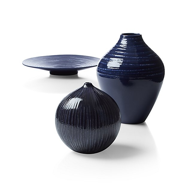 Jelena Indigo Blue Ceramic Vase - Image 4