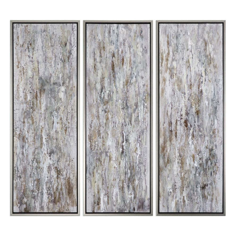 Shades of Bark, S/3 - 22" W X 62" H - Silver Frame without Mat - Image 0