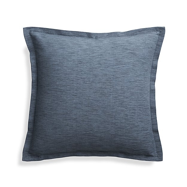 Linden Indigo Blue 18" Pillow with Down-Alternative Insert - Image 0