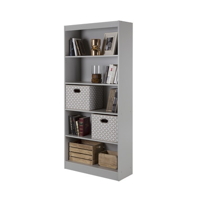 Axess 5 Shelf 71" Standard Bookcase - Soft Gray - Image 1