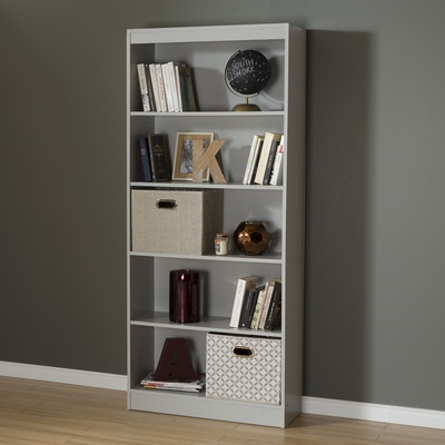 Axess 5 Shelf 71" Standard Bookcase - Soft Gray - Image 2