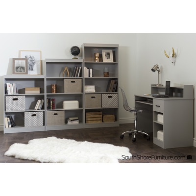 Axess 5 Shelf 71" Standard Bookcase - Soft Gray - Image 3