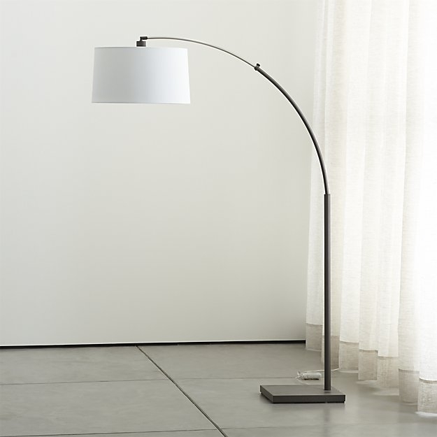 Dexter Arc Floor Lamp with White Shade - Image 2