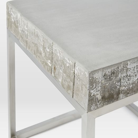Concrete + Chrome Side Table - Image 2