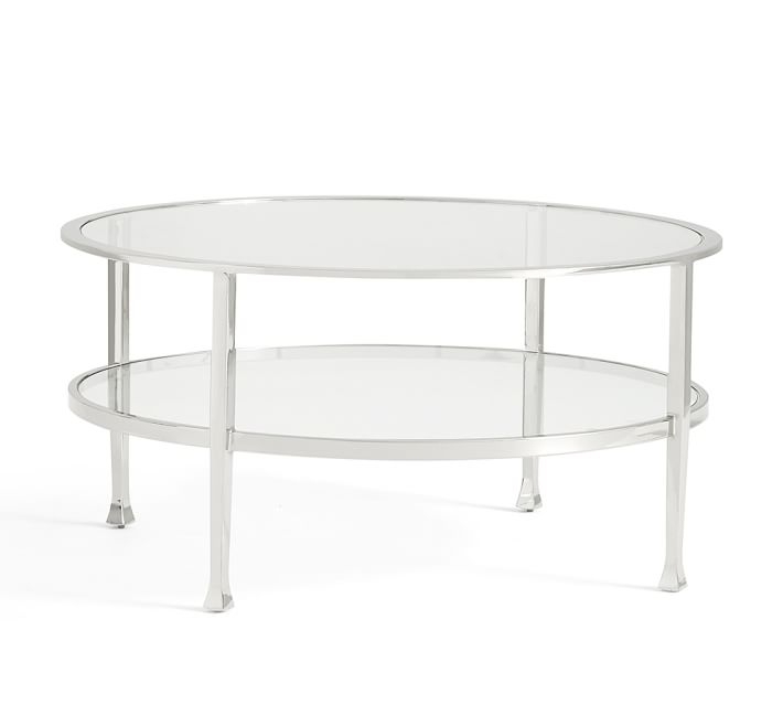 Tanner Round Coffee Table - Polished Nickel finish - Image 0