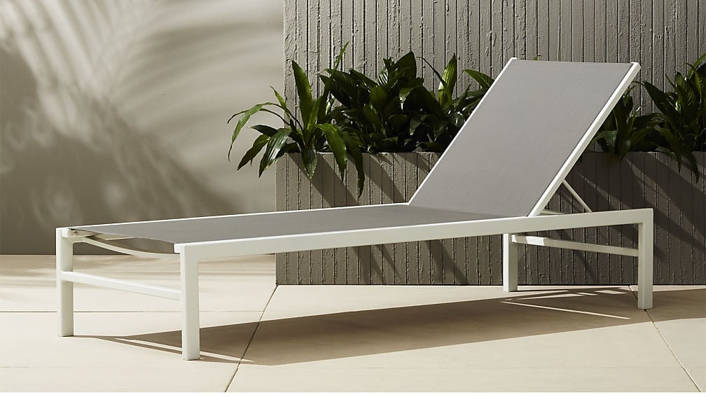 idle grey outdoor chaise lounge - Image 1