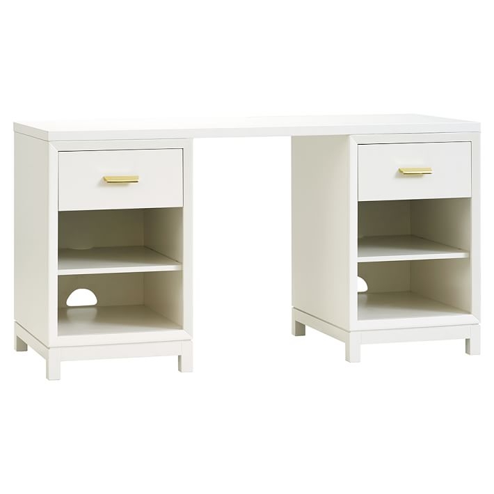 Rowan Cubby Storage Desk - Simply White - Image 0