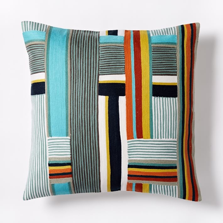 Wallace Sewell Kente Crewel Pillow Cover - Insert Not Included - Image 0
