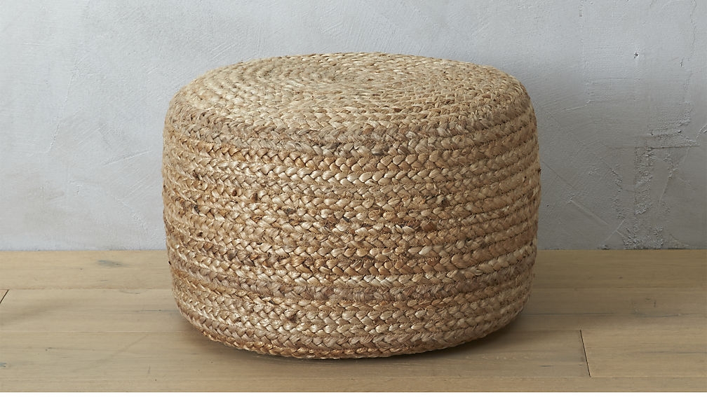 Braided Hemp Pouf - Image 1