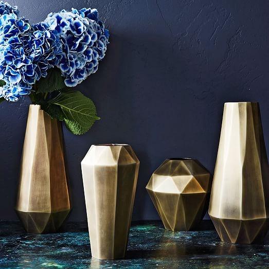 Faceted Metal Vases - ExtraTall - Image 1