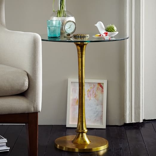 Molded Brass Side Table - Image 1