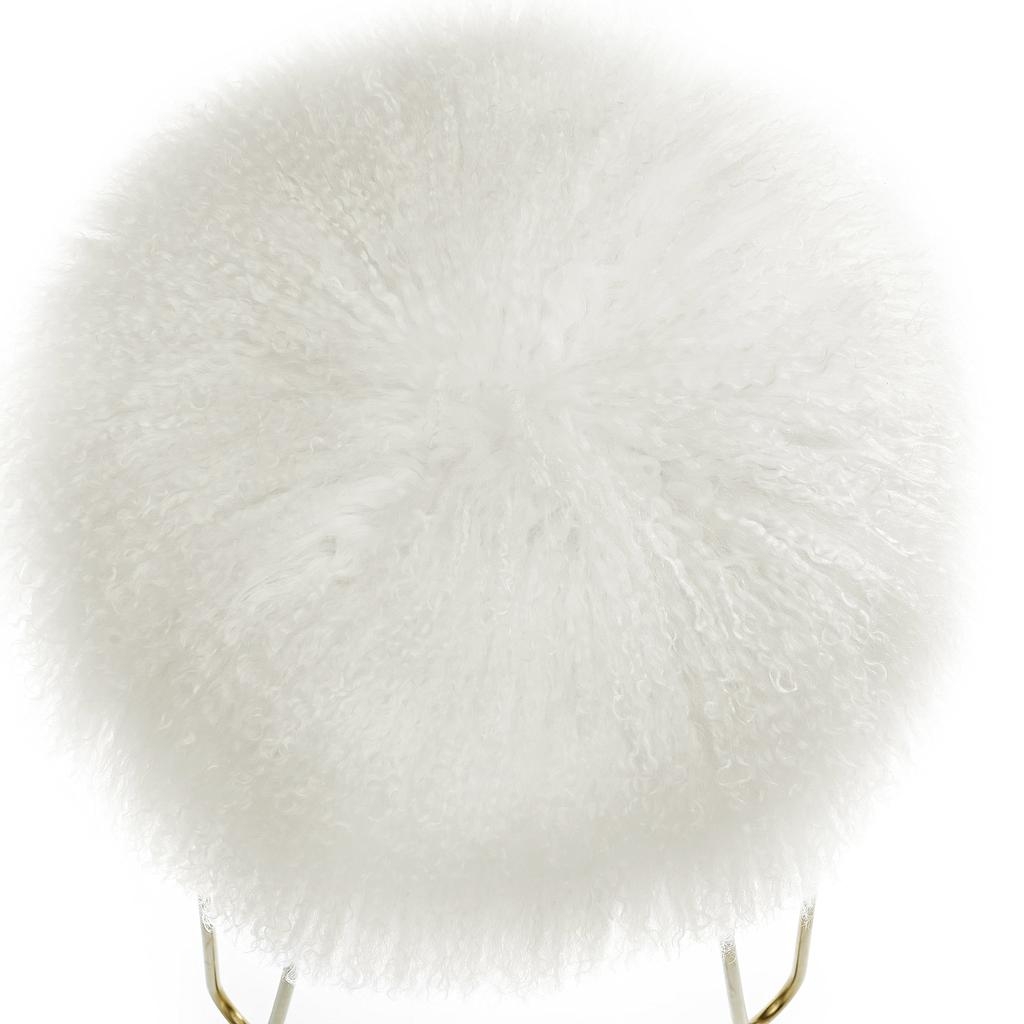 Zara White Sheepskin Bench - Image 2