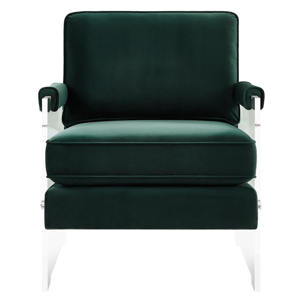 Kylee Green Velvet/Lucite Chair - Image 1