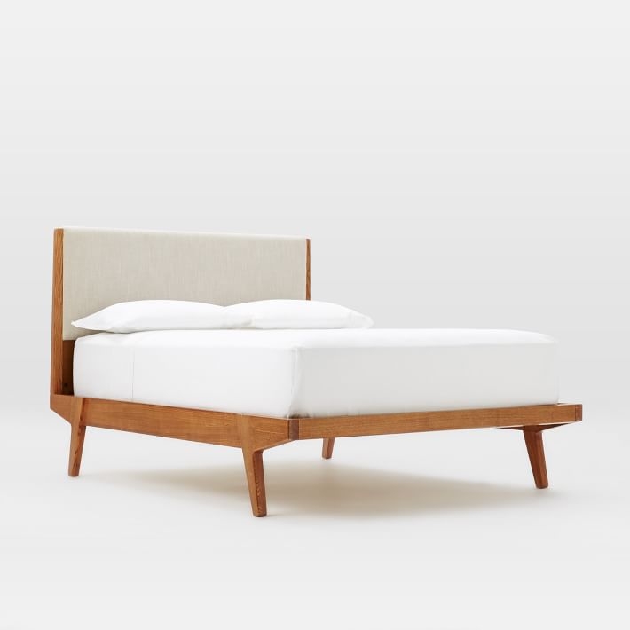 Modern Bed - Queen - Natural Linen Weave - Image 0