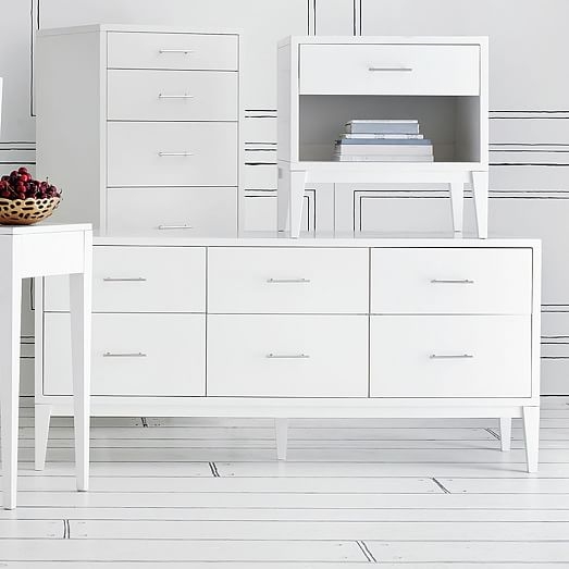 Narrow-Leg 6-Drawer Dresser - White - Image 6