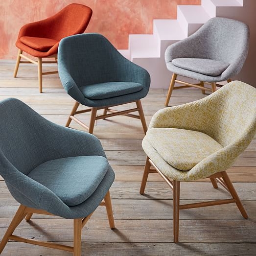 Mylo Chair - Eucalyptus - Eucalyptus, Heathered Weave, (Natural Oak Legs) - Image 1