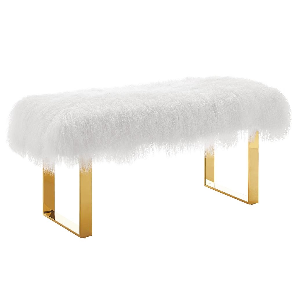 Maeve Sheepskin Bench with Lilly Legs - Image 0